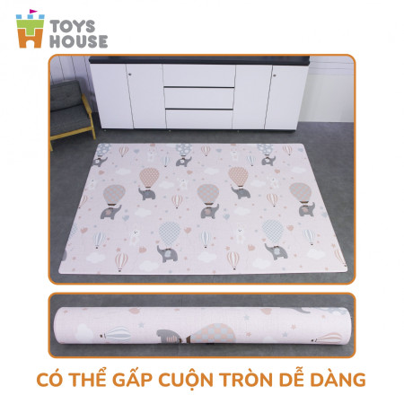 Thảm trải sàn Silicon 2 mặt chống trơn trượt cho bé Toys House 140*200*1cm NACH-4507 - Hình mây và chữ cái