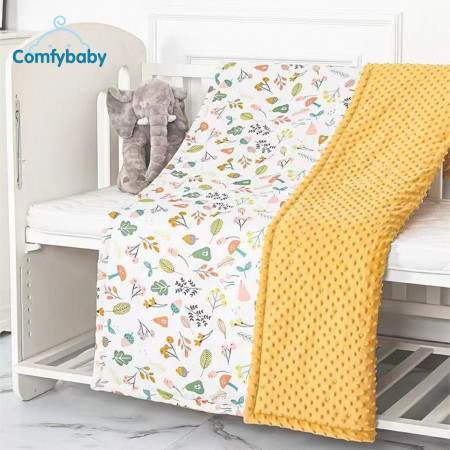 Chăn 2 mặt Muslin - lông tuyết mịn hạt đậu Comfybaby CHAN015 