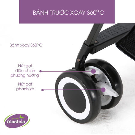 Xe đẩy 2 chiều SIÊU NHẸ, CHỐNG TIA UV Mastela  Premium T05S (màu nâu)