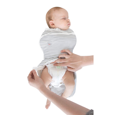 Nhộng chũn kiêm quấn ủ và túi ngủ cho bé 3 trong 1 TinyLove TL1020-CC01 màu ghi kẻ sọc